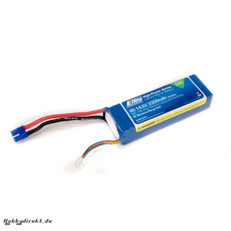 E-flite 4S 14,8V 3300mAh 50C LiPo-Akku m. EC3-Stecker Horizon EFLB33004S50