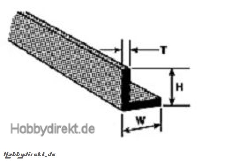 A-6 Winkelprofil ABS 4,8x4,8x600mm (5) Krick 190005