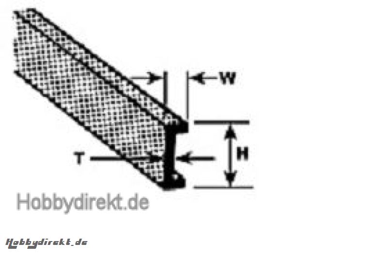 C-6 U-Profil ABS 4,8x1,6x375mm (5) Krick 190044