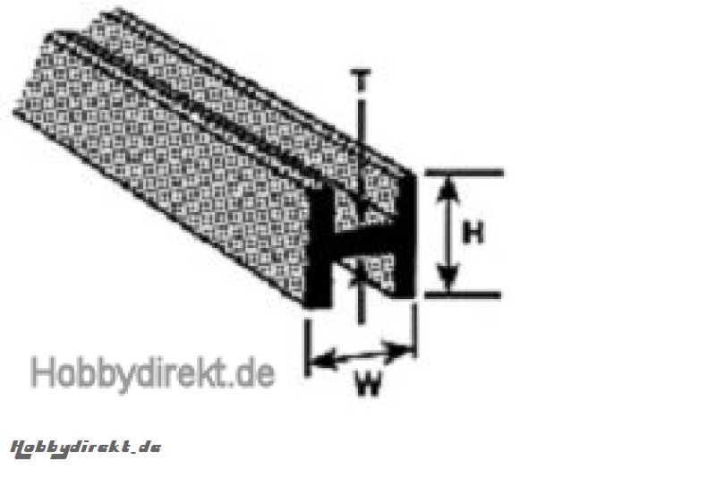 H-10 H-Profil ABS 7,9x7,9x375mm (5) Krick 190066