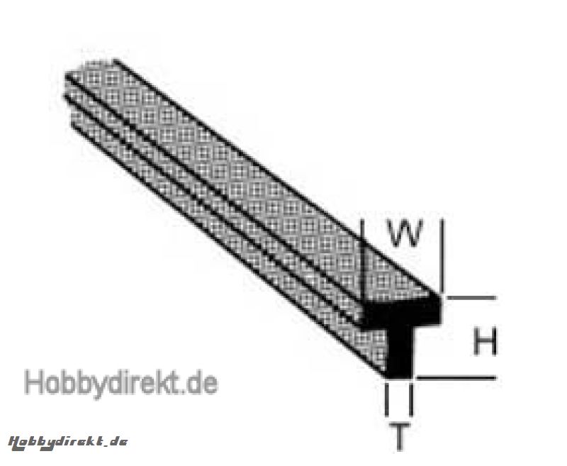 T-1 T-Profil ABS 1,2x1,2x250mm (10) Krick 190081