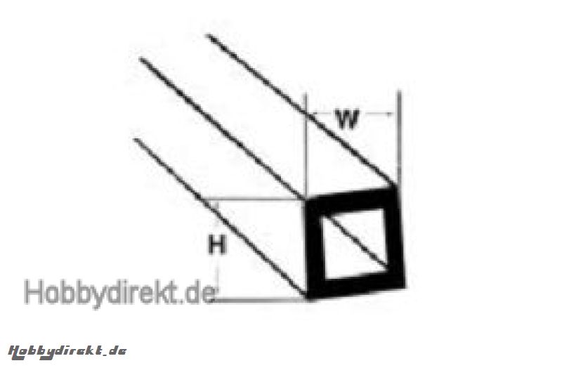 ST-8 Quadrat-Rohr ABS 6,4x6,4x375mm (5) Krick 190203