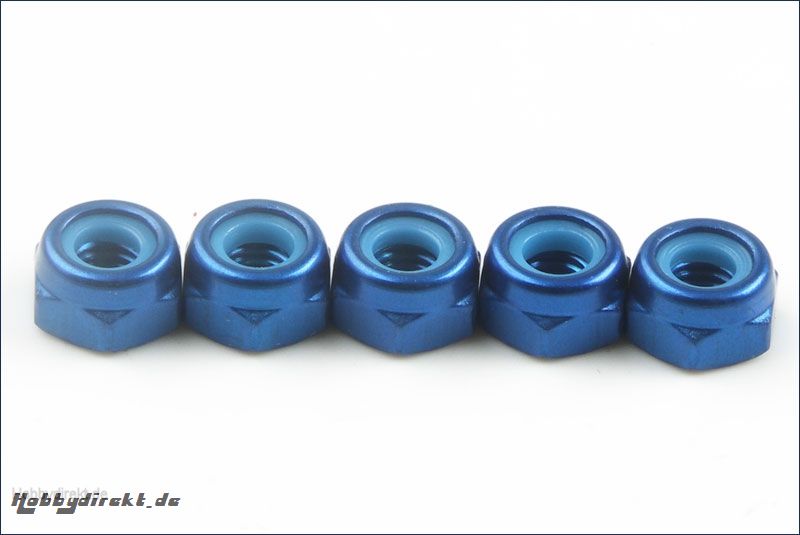 Stoppmuttern Alu M3 blau, duenn (5) Kyosho 1-N3033NA-B