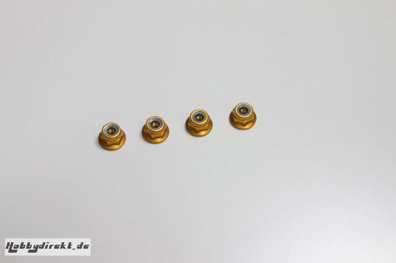 Stopmuttern Bund,Alu M4 gold (4) Kyosho -N4045FNA-G