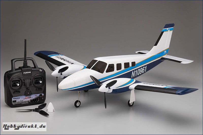 EP aiRium Piper PA34 VE29 Twin,blau Kyosho 10961RS-BL