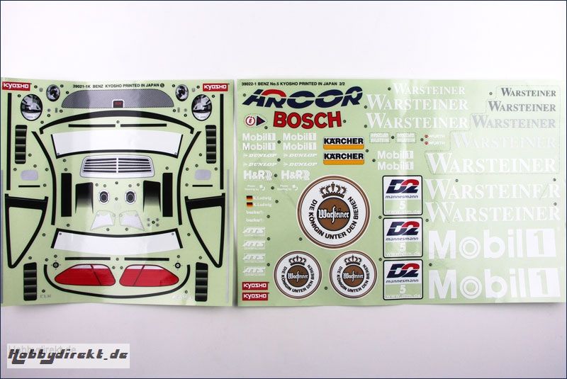 Dekorbogen 1:10 Mercedes Warsteiner Kyosho 39022-01