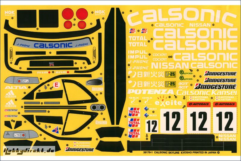 Dekorbogen 1/10 Nissan Calsonic Skyline Kyosho 39179-01