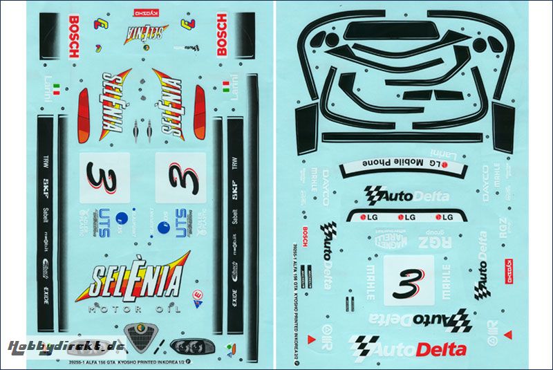 Dekorbogen 1/10 Alfa Romeo 156 GTA Kyosho 39255-01