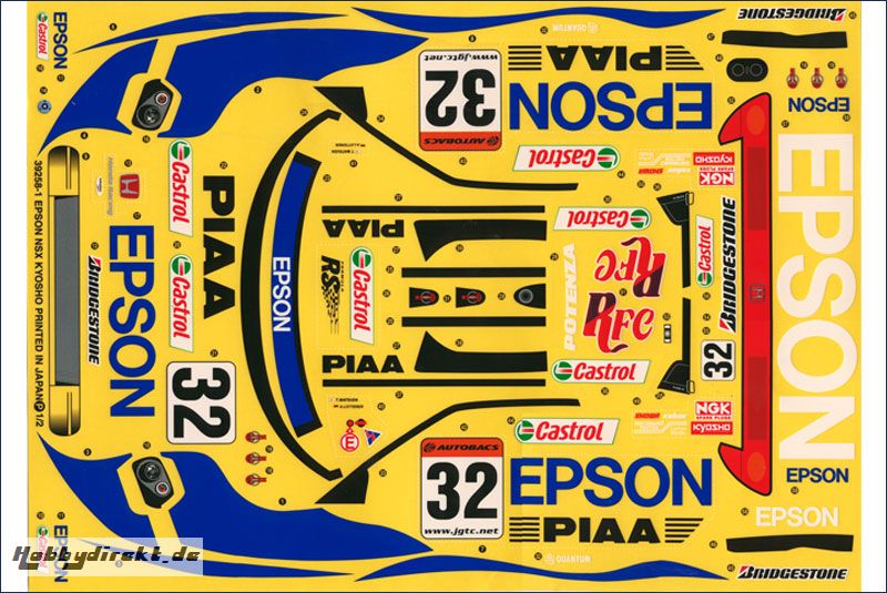 Dekorbogen 1/10 Honda NSX Epson Kyosho 39258-01