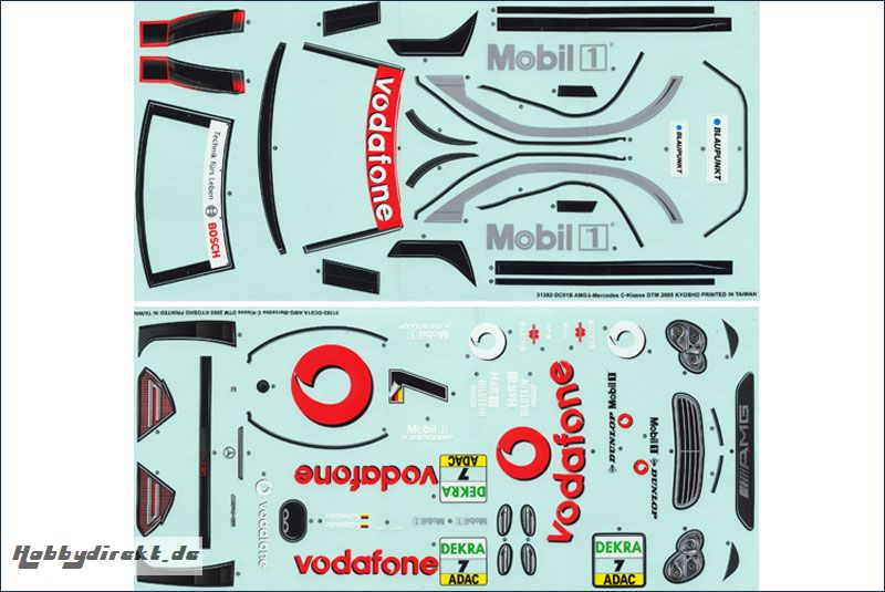 Dekorbogen 1:10 AMG Mercedes DTM 2005 Kyosho 39276-01