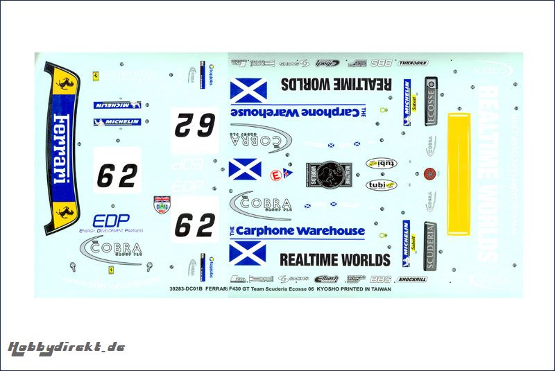 Dekorbogen Ferrari F430GT Kyosho 39283-01