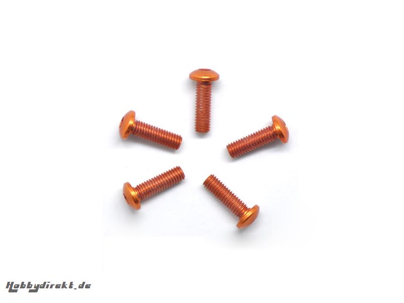 ALU SCREW ALLEN ROUNDHEAD M3X12 ORANGE (7075) (5) Kyosho AM14RH3010-O