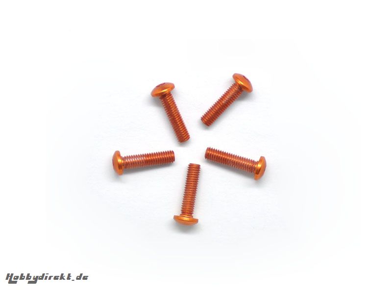 ALU SCREW ALLEN ROUNDHEAD M3X10 ORANGE (7075) (5) Kyosho AM14RH3012-O