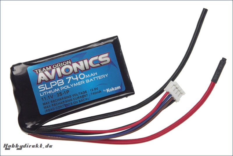 Avionics Lipo 20C SLP740 mAh 11.1V Team Orion ORI60001