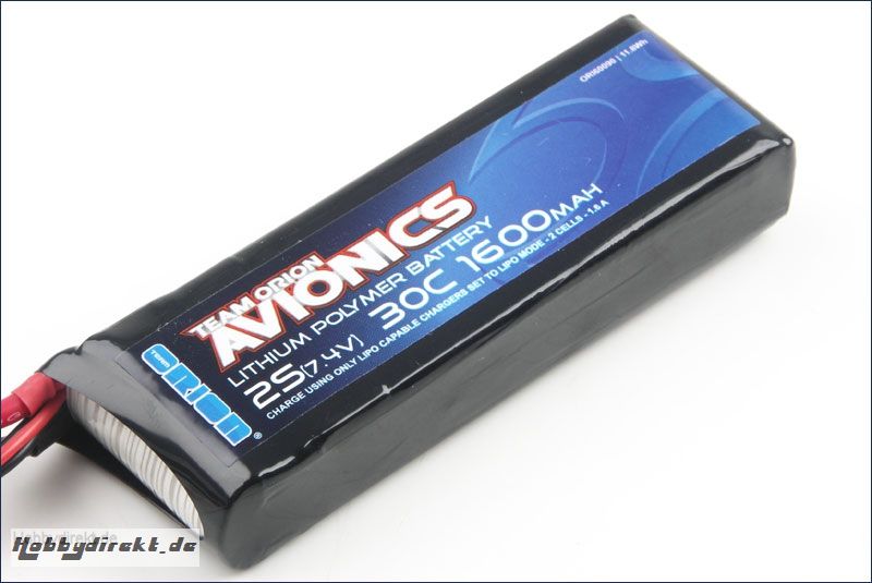 Avionics LiPo 1600 7.4V (30C) Team Orion ORI60090