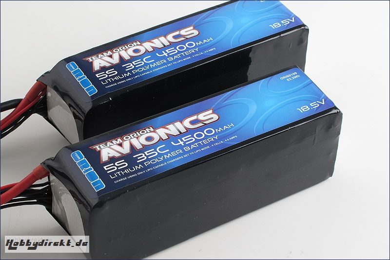 Avionics LiPo 4500mAh 37,0V (2x5S/35C) F Team Orion ORI60109