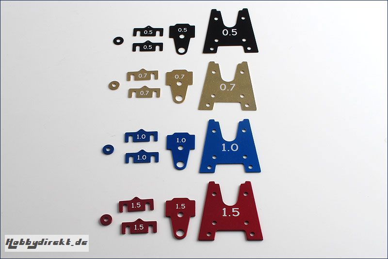 Ride Height Spacer Set 0.5/0.7/1.0/1.5mm Kyosho R246-3709