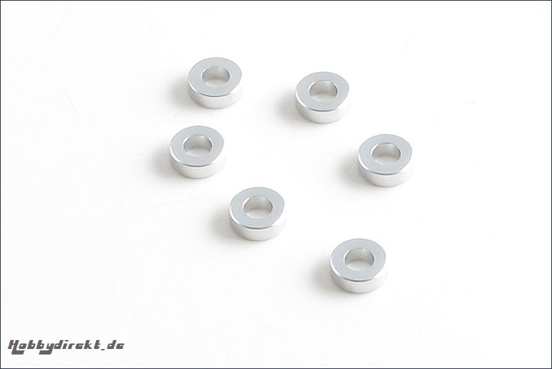 Scheiben Alu, 6x3x2mm, silber (6) Kyosho W-0142S