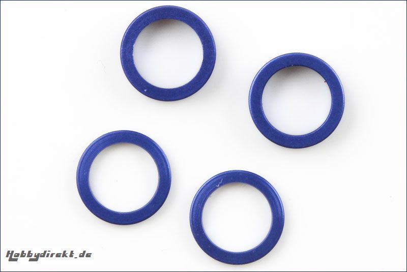 Scheiben Alu, 5x7x1mm, 2mm, blau (2) Kyosho W-0149