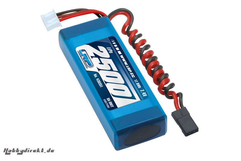 LRP LiPo 2500 RX-Pack 2/3A Straight 7.4V LRP 430351