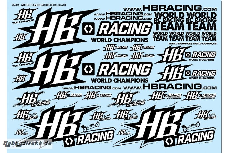 HB Racing World Team Aufkleber schwarz hpi racing HB204075