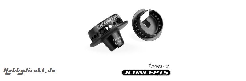 JConcepts - Fin, 5mm Offset Federteller ? Schwarz (2 St.) (Passend für ? B5M, T5M, SC5M) LRP J2493-2