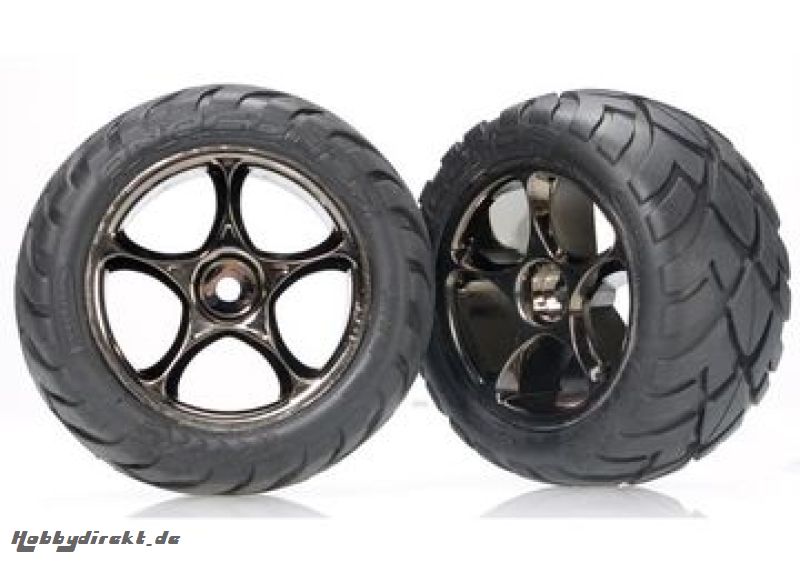 Tires & Wheels Anaconda/Tracer Black Chrome 2.2 Rear (2) Traxxas 2478A