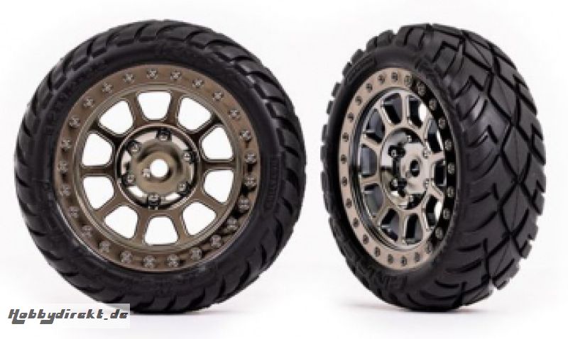 Tires & Wheels Anaconda / Black Chrome 2.2 2WD Front (2) TRAXXAS 2479T