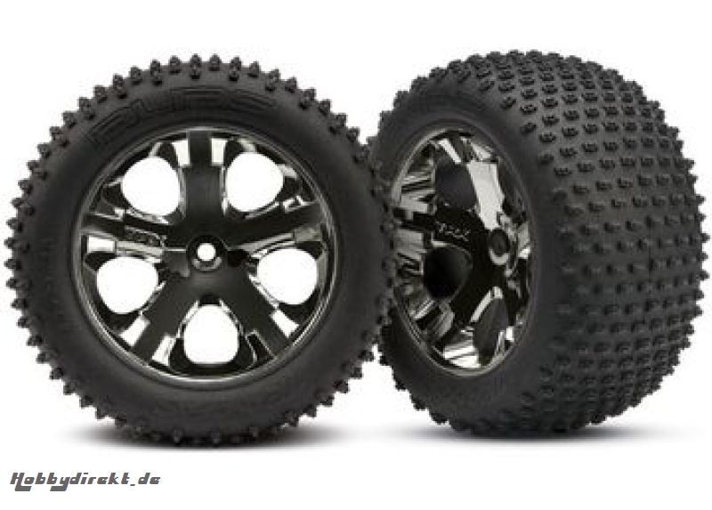 Tires & Wheels Alias/All-Star Black Chrome 2.8 TSM Rear (2) Traxxas 3770A