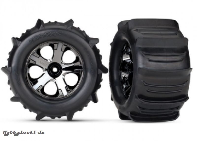 Tires & Wheels Paddel/All-Star Black Chrome 2.8 TSM Front Traxxas 4175