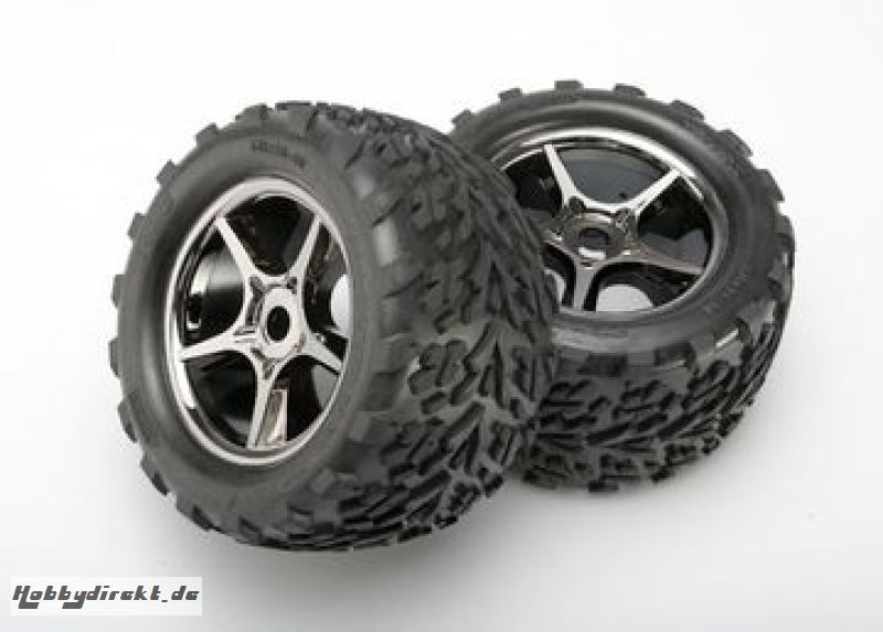 Tires & Wheels Talon/Gemini Black Chrome (17mm) 3,8 TSM (2) Traxxas 5374X