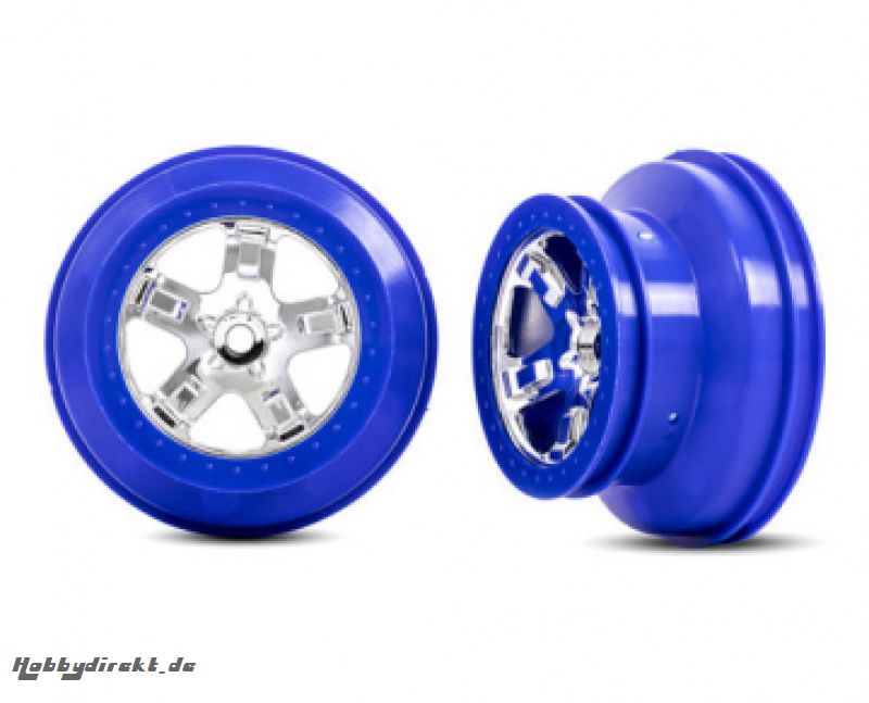 Räder SCT Chrom-Blau 2.2/3.0 4WD/2WD vorne (2) TRAXXAS 5868A