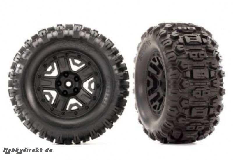 Tires & Wheels Sledgehammer Black 2.8 4WD (2) Traxxas 6792