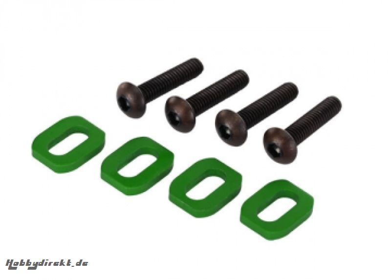 Washers Motor Mount Alu Green w/ Screws (4) X-Maxx Traxxas 7759G