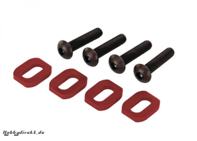 Washers Motor Mount Alu Red w/ Screws (4) X-Maxx Traxxas 7759R