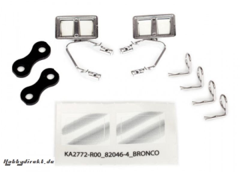 Side Mirrors Set Chrome Ford Bronco (body #8010) Traxxas 8073X