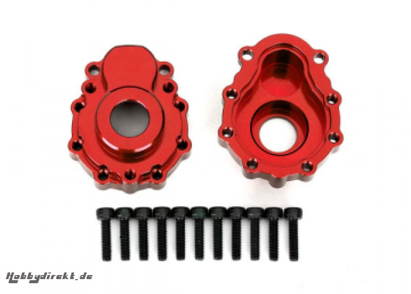 Portal Housing Outer Alu Red Front/Rear (2) TRX-4/6 Traxxas 8251R