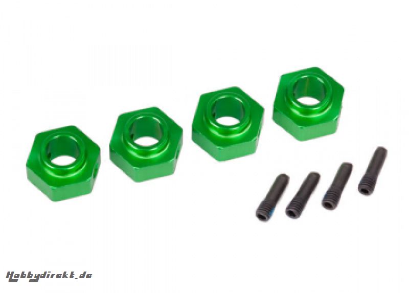 Wheel Hubs 12mm Hex Alu Green (4) TRX-4/6 Traxxas 8269G