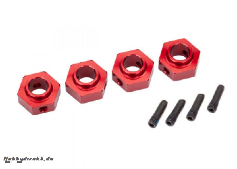 Wheel Hubs 12mm Hex Alu Red (4) TRX-4/6 Traxxas 8269R