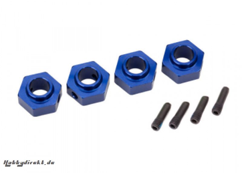 Wheel Hubs 12mm Hex Alu Blue (4) TRX-4/6 Traxxas 8269X