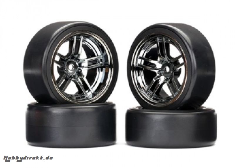 Tires & Wheels 1.9 Drift Split-Spoke Black Chrome (4) Traxxas 8378