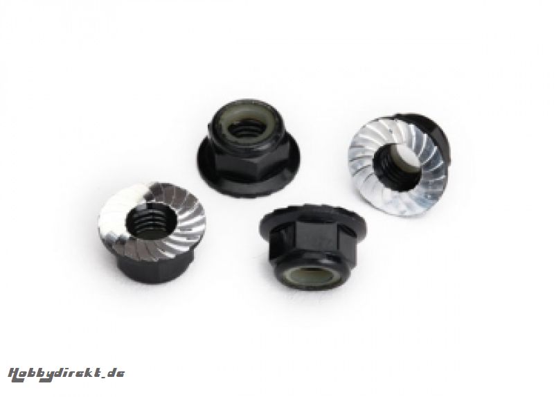 Lock Nut Flanged M5 Alu Black (4) Traxxas 8447A