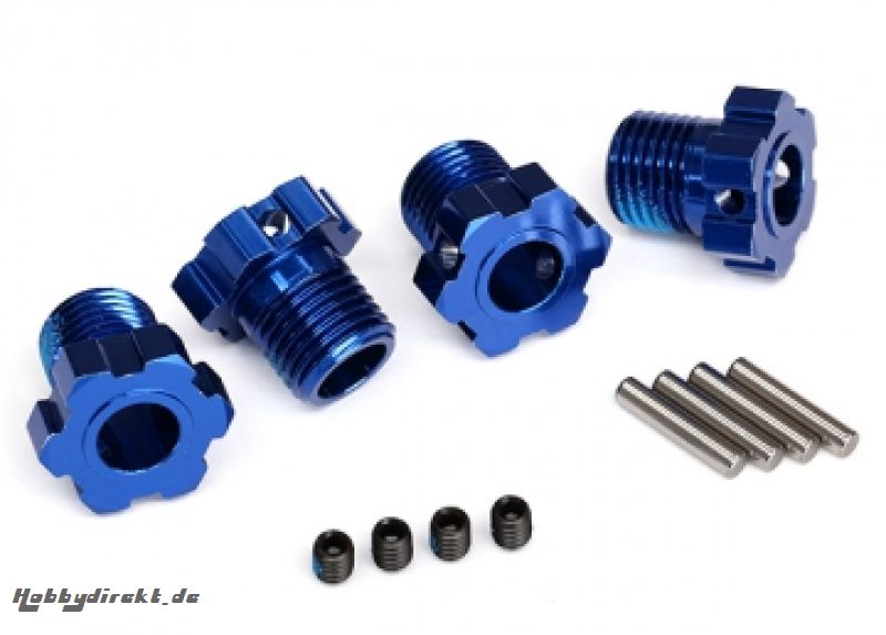 Wheel Hubs Splined 17mm Blue (4) E-Revo 2, Maxx, Sledge Traxxas 8654