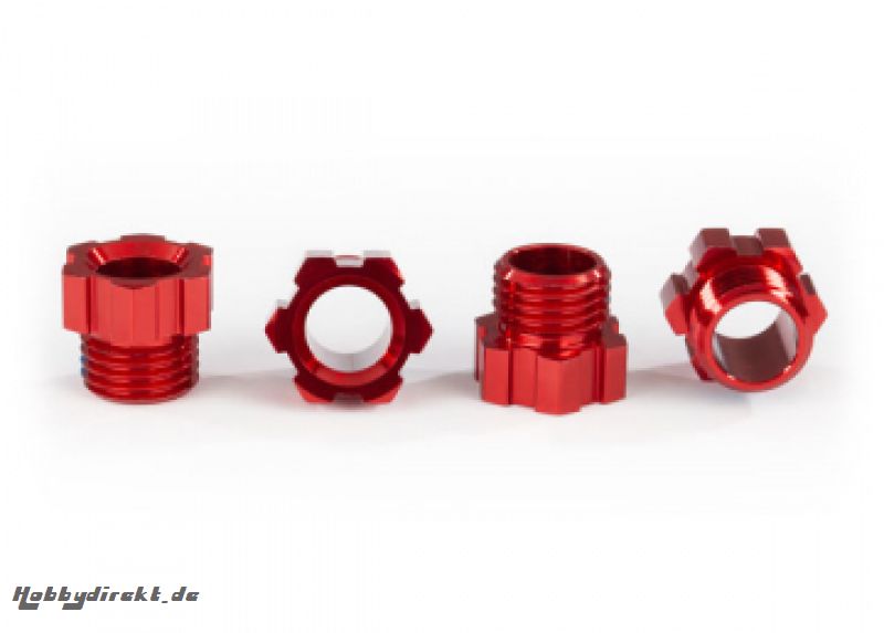 Stub Axle Nut Alu Red (4) TRAXX Traxxas 8886R