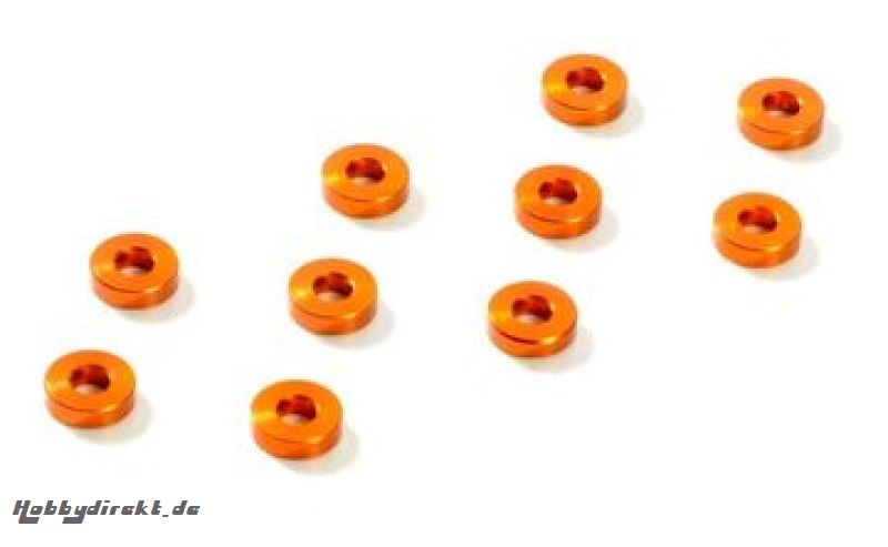 Alu-Unterlegscheiben 3x7x2mm Orange (10) XRAY 303138-O