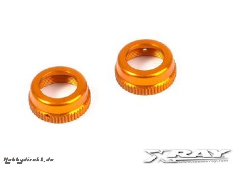 T4 ALU STOSSMUTTER MIT ENTLÜFTUNGSLOCH - ORANGE (2) XRAY 308353-O