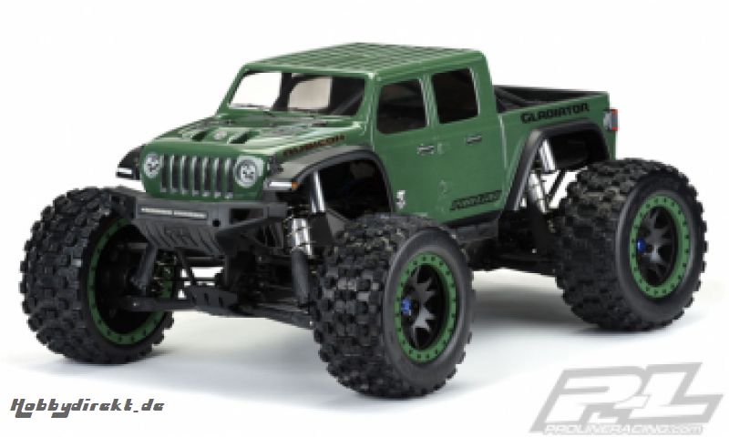 Vorgeschnittene Jeep Gladiator Rubicon Klarsicht-Karosserie für X-MAXX PRO-LINE RACING PRO353317