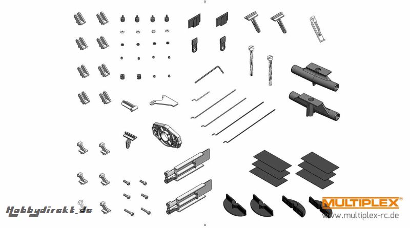 Kleinteilesatz mit Motorträger FunCub Multiplex 224115