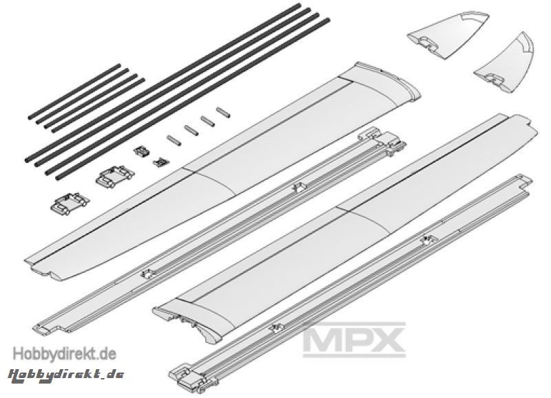 Tragflächen + Holmrohre Cularis Multiplex 224210