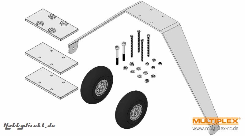 Hauptfahrwerk mit Leichträder Multiplex 224233